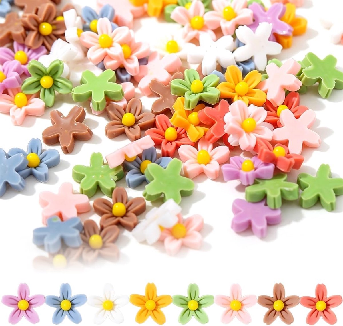 100 stuks mini-bloemen voor feeëntuin, poppenhuizen, modelbouw, dioramen en knutselwerk.
