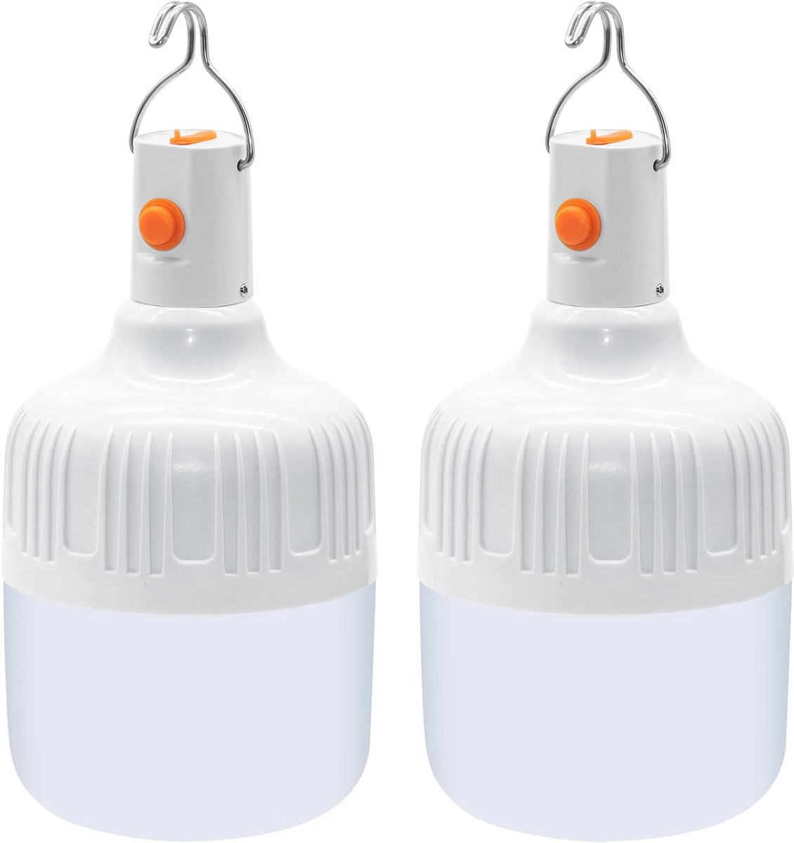 2 stuks led-campinglamp, USB-oplaadbaar, werklamp met ophanging, 500 lumen, op batterijen, draagbare tentlamp voor terras, tuin, barbecue, wandelen, noodgevallen