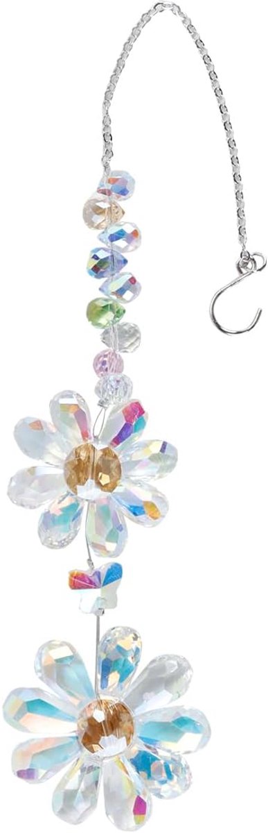 Zonnebloem Zonnevanger Hangende Ornamenten Regenboogmaker met Kettinghanger voor Raam Binnen Buiten Patio Tuindecoratie