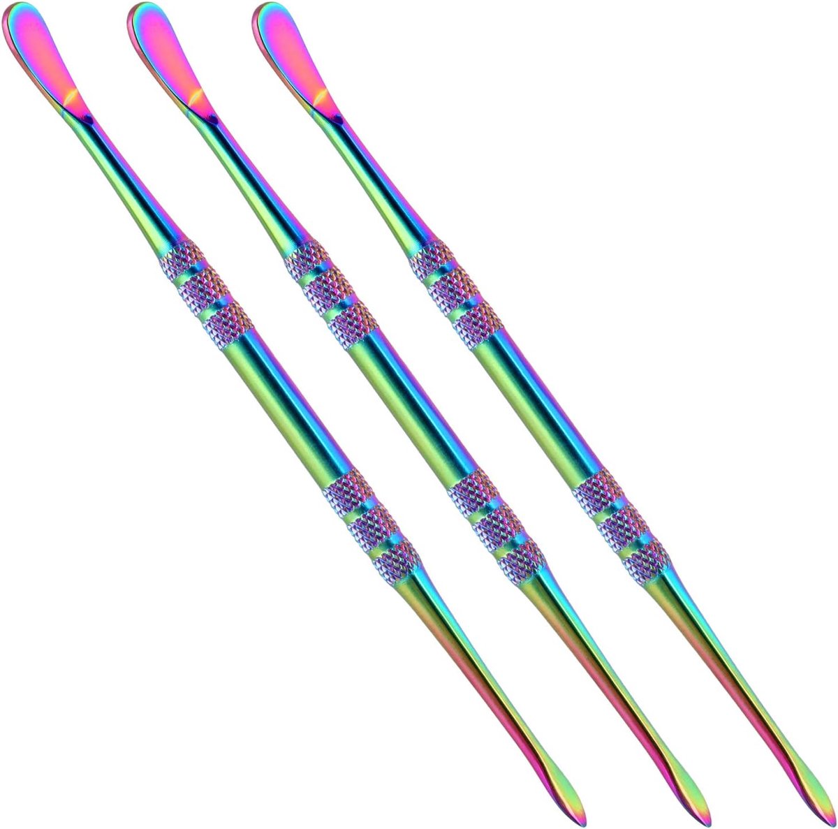 3 stuks Wax Carving Tool, RVS Wax Tool, Sculpting Tool Lepel, Zeep Of Klei Carving Tool Hobbies Kit, Nail Gel Roer Picker Tool (Regenboog)