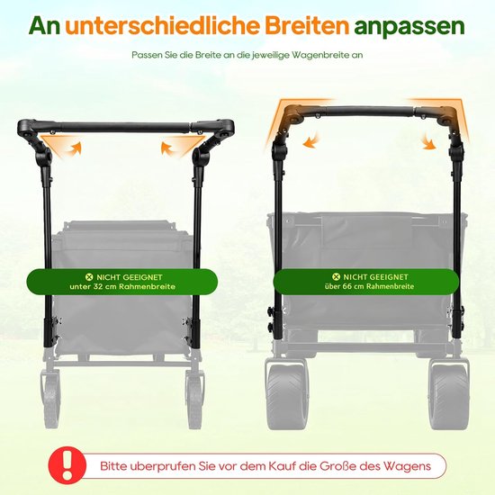 Bolderkar Duwgreep - Handgreep Kar - Wagen Manoeuvreren - Verstelbare Hoek - 54 cm Lengte - Zwart van Bolderkar — afbeelding 3
