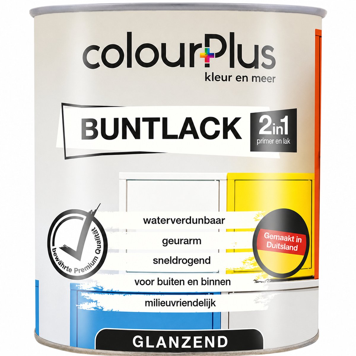 ColourPlus Lakverf - Dekkende Verf - Acrylverf - 2-in-1 - Weerbestendig - Glans - Lichtgrijs - 750ml