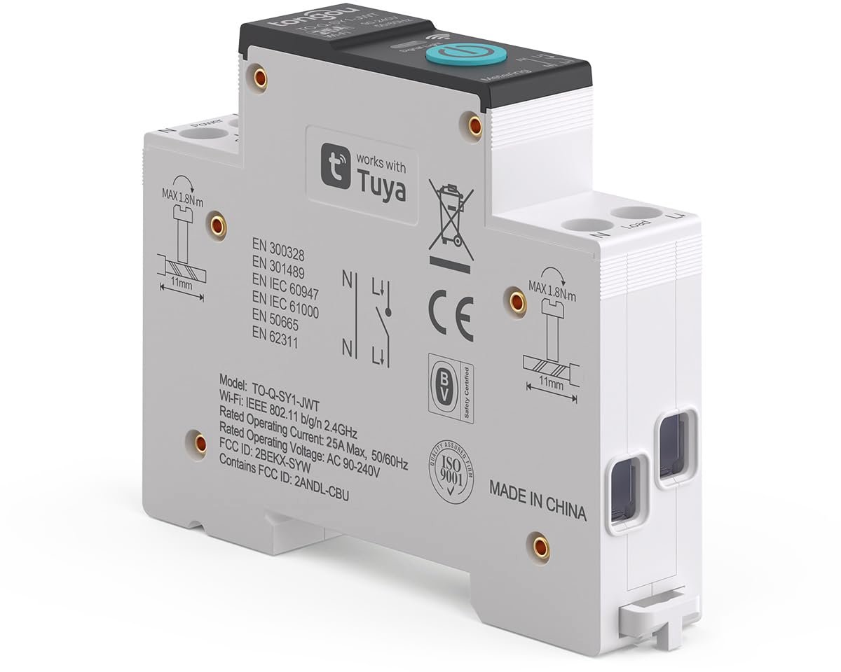 DIN Rail WiFi Smart Switch 25A - WLAN intelligent relais - met meter - voor slimme woningen - ShopVlot