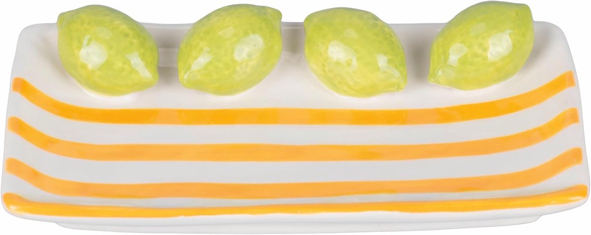 Decoratief bord 15 x 8.5 cm - keramiek - citroen design - perfect als woondecoratie - ShopVlot