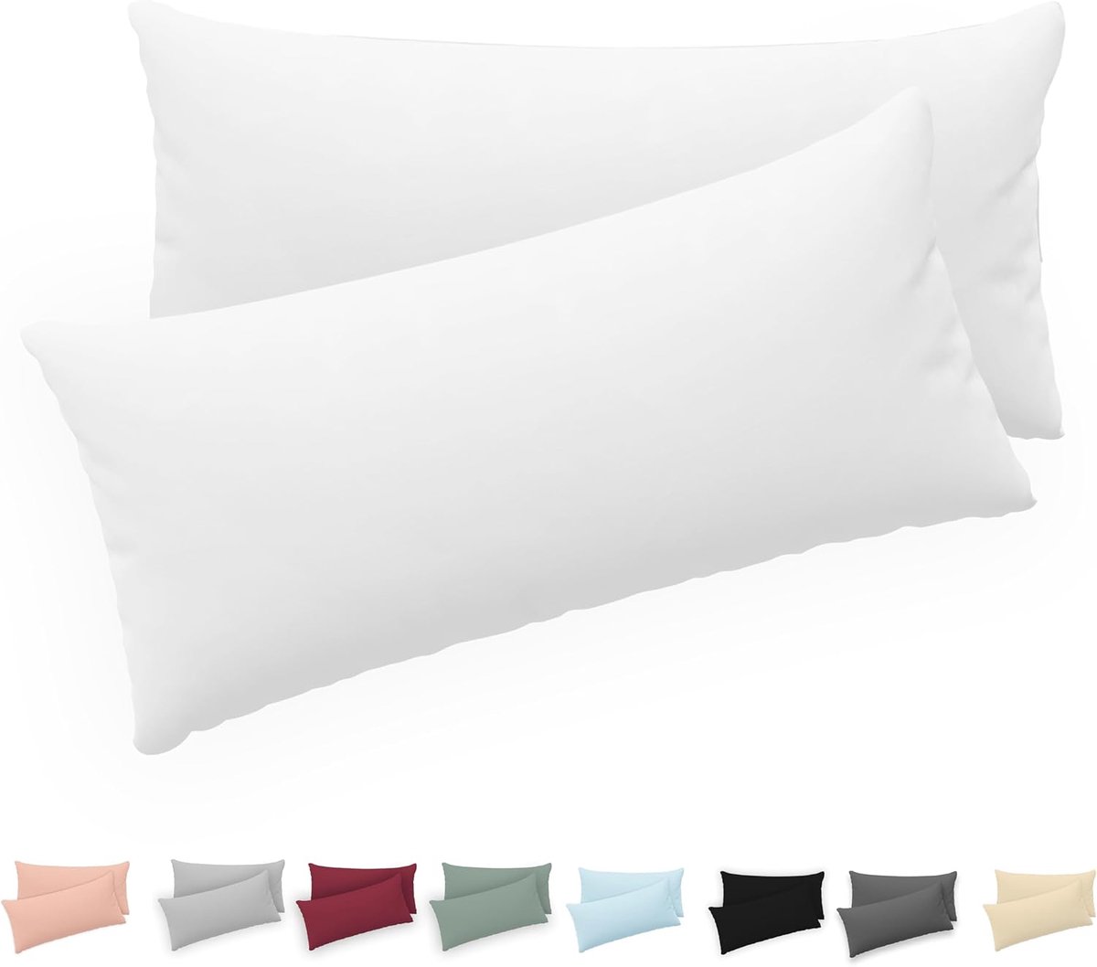 Pillowcase 40x80 (Set van 2) - 100% Katoen Jersey 150 GSM - Ademend en Wasbaar - ShopVlot