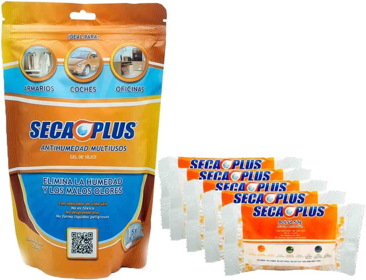 Vochtabsorberende Silica Gel voor lades - 5 zakken van 50 g - Niet-toxisch - Bestrijdt schimmel en nare geuren - ShopVlot