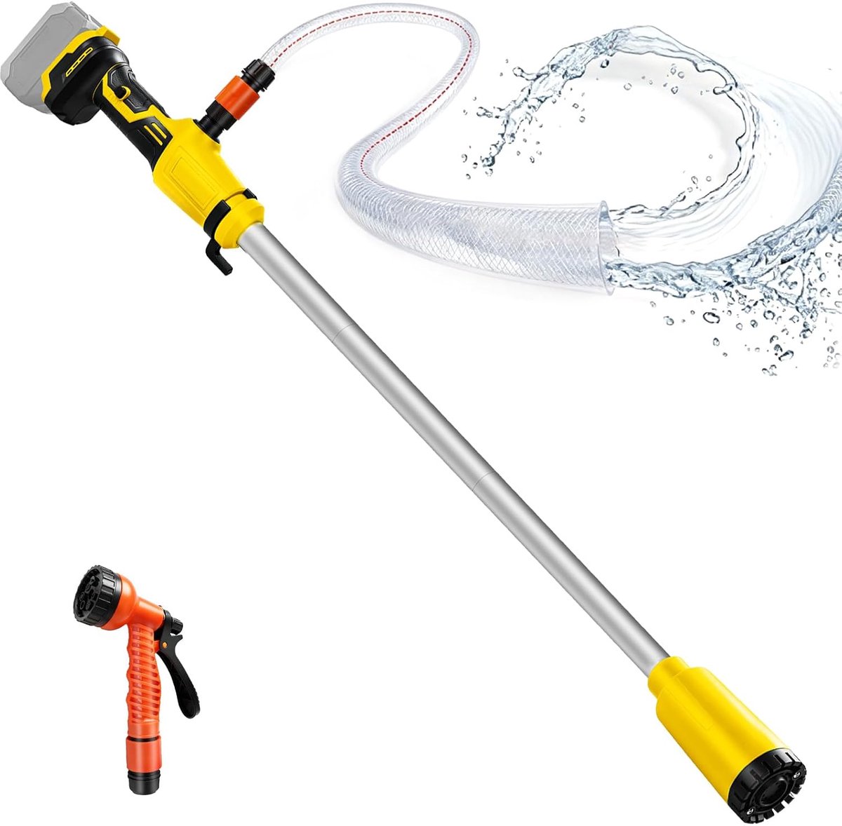 Accu regenvatpomp 3000 l/u - 5 m opvoerhoogte - voor Dewalt 18 V, 20 V accu - ideaal voor zwembad en vijver - ShopVlot