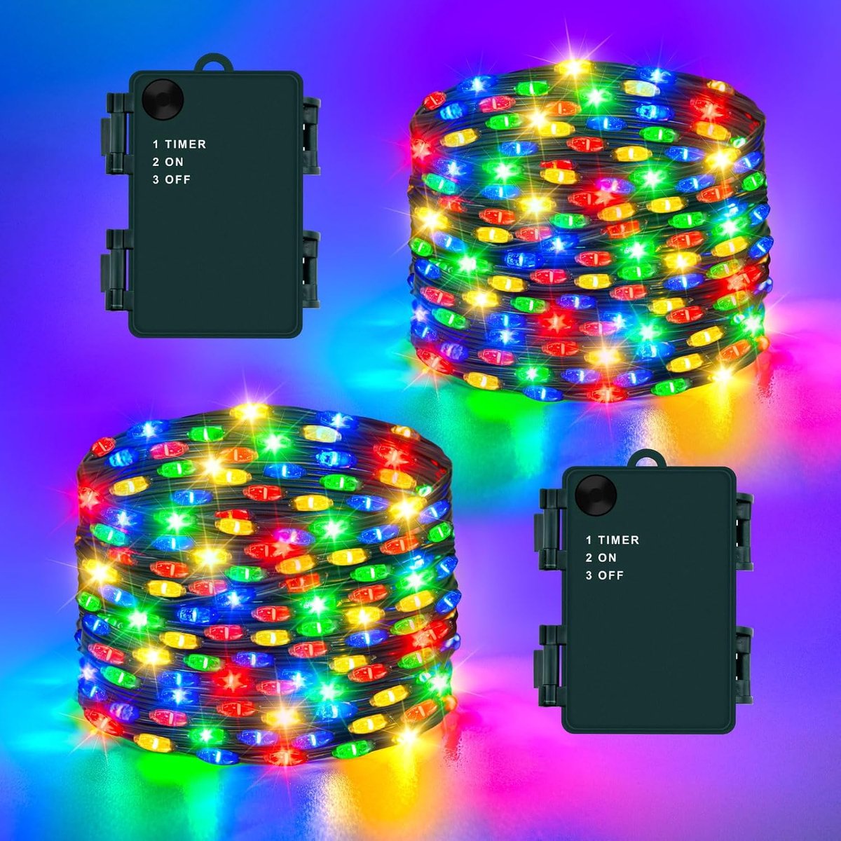 Lichtketting Halloween decoratief 5 m - 50 kleurrijke leds - met timer - griezelige sfeer voor binnen en buiten - ShopVlot