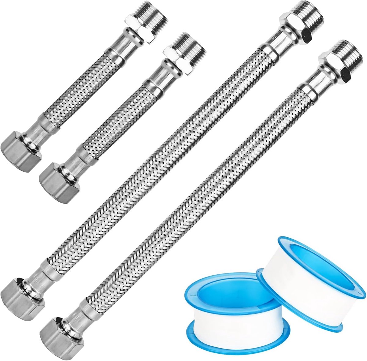 Flexibele kraanuitbreiding 20 cm - 304 roestvrij staal - hittebestendig - eenvoudig te installeren - ShopVlot