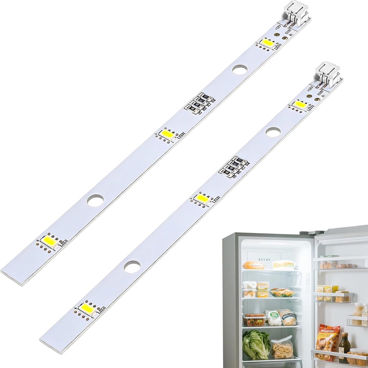LED koelkastlamp - 2 stuks - vervangende verlichting - perfect passend voor Hisense en Grandair - ShopVlot