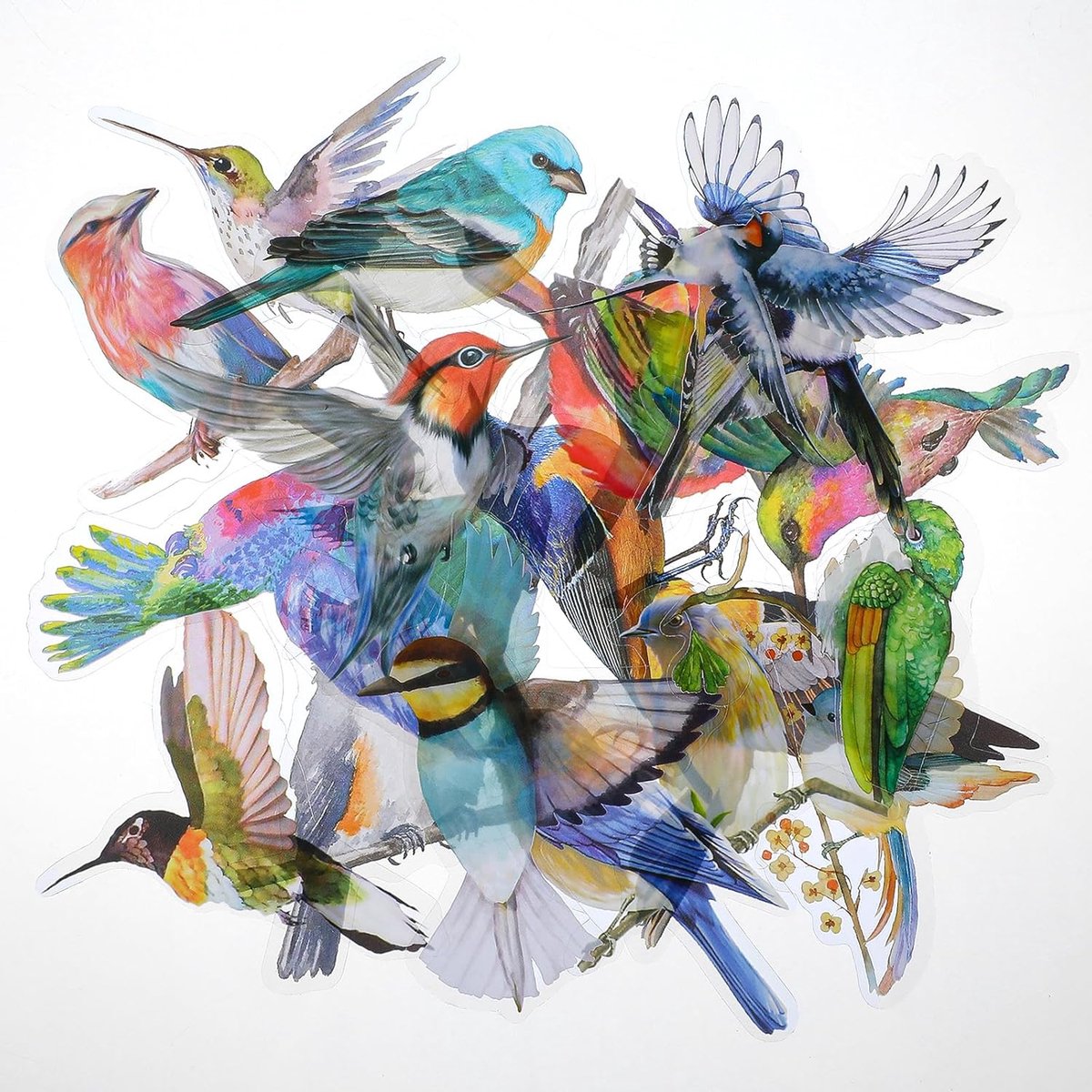 Sticker set vogels 40 stuks - waterdicht - transparant - ideaal voor creatieve projecten - ShopVlot