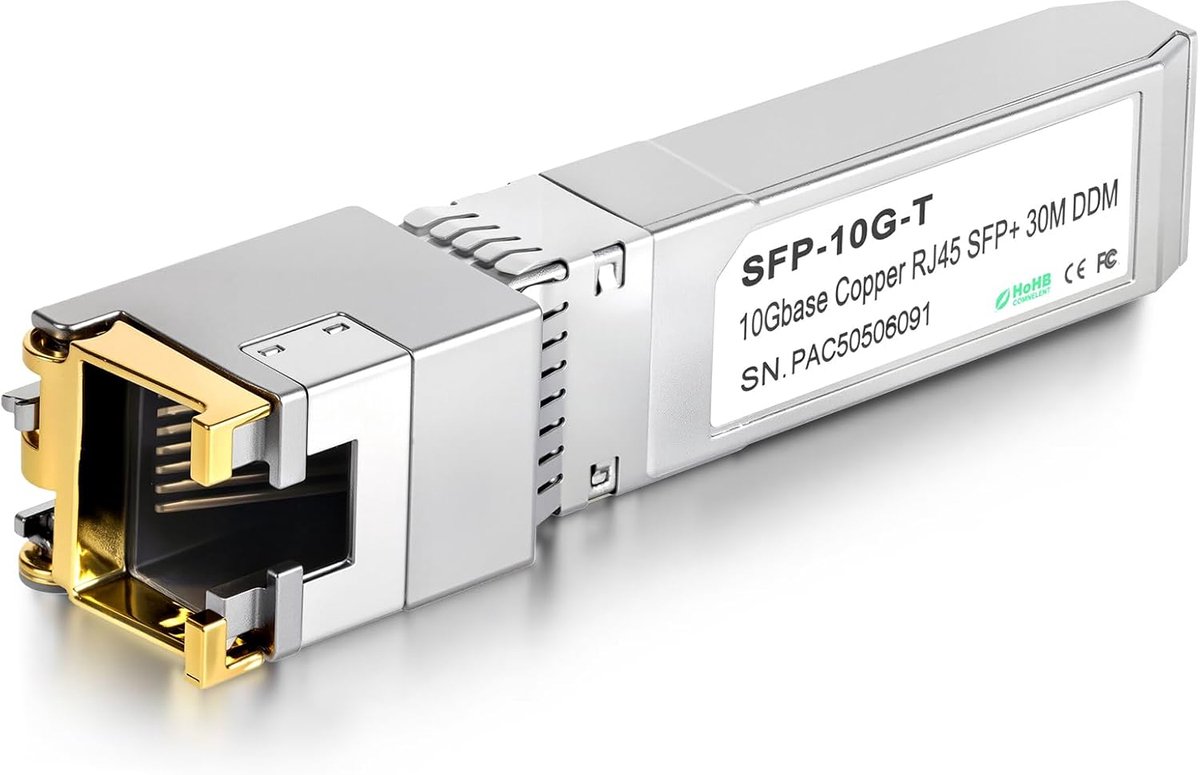 SFP naar RJ45 koper module - 10G SFP+ tot 30m - Mini-GBIC transceiver - Plug and play voor snelle verbinding - ShopVlot
