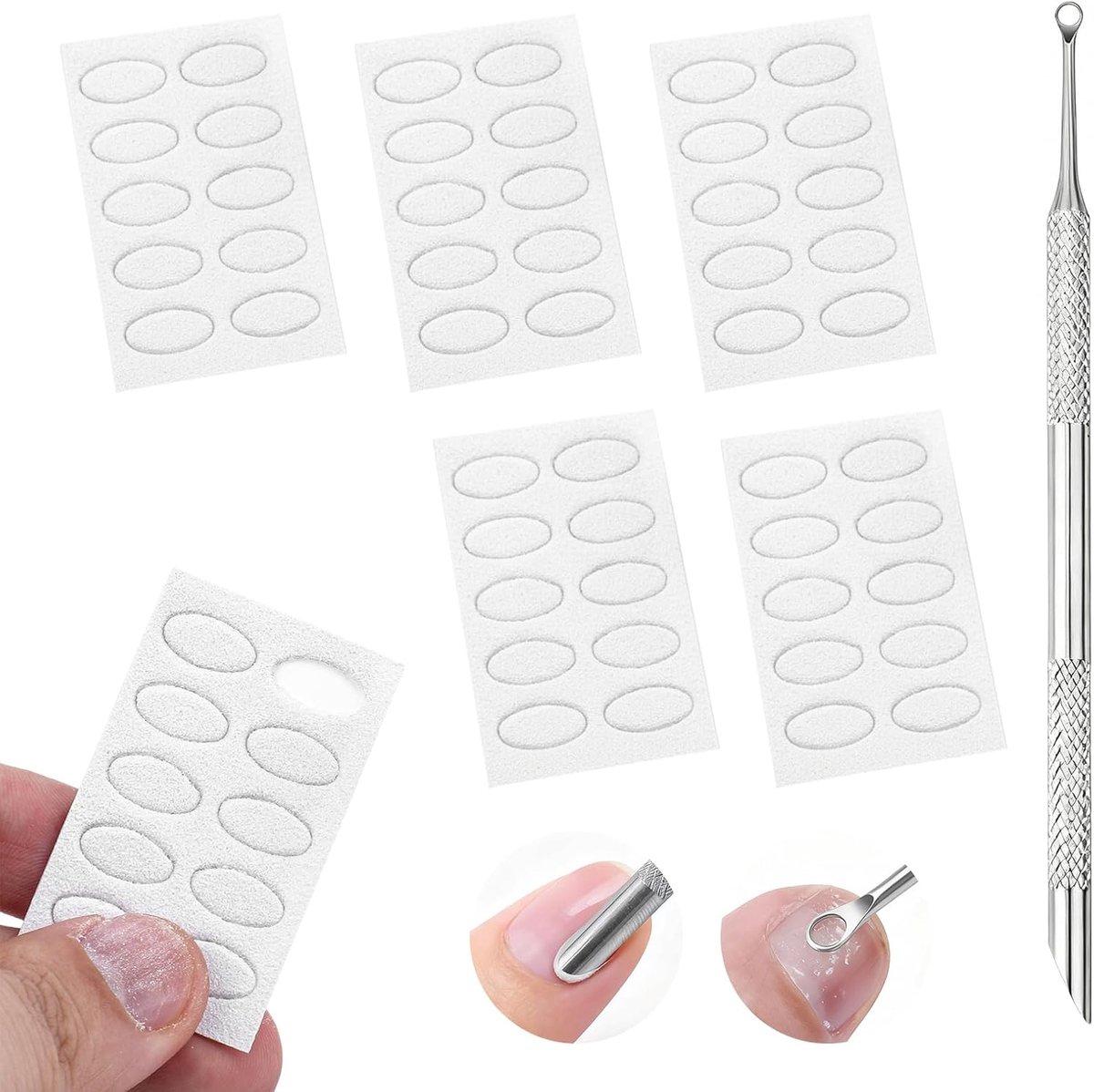 2-in-1 nagelriemsnijder, nagelverzorgingsgereedschap, dubbelzijdige nagelriemduwer, professionele nagelreiniger, roestvrijstalen manicurestokjes, nagelpusher met 50 stuks schuurpapier, voor manicure