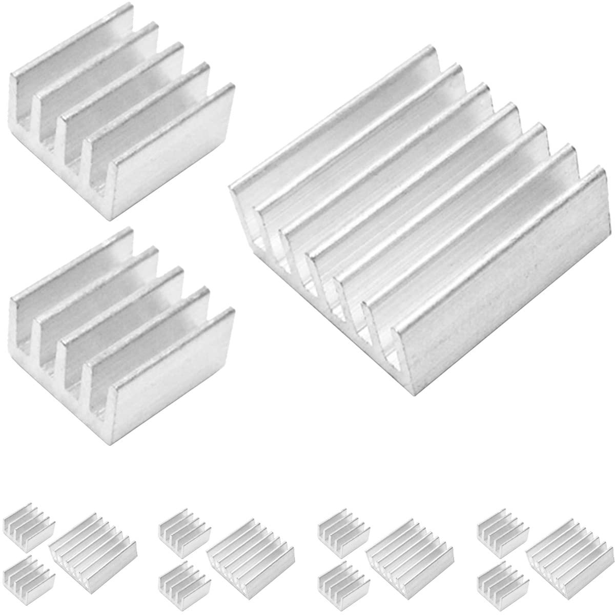 15 stuks koellichaam aluminium koellichaam koelset met lijm op de achterkant koellichaam beschermen het moederbord, voor het koelen van Raspberry Pi
