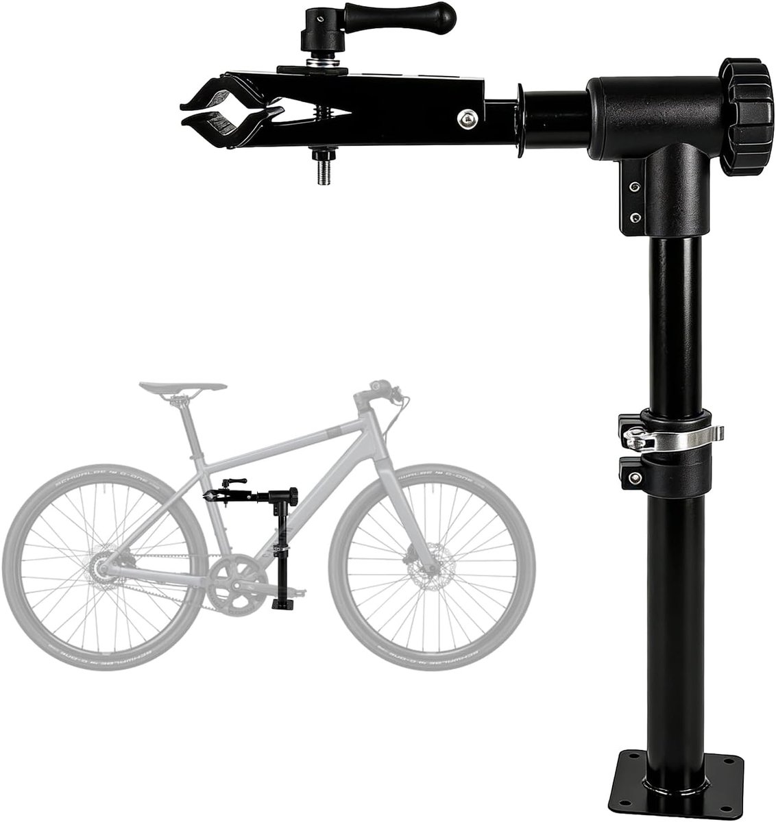 Duty fietsreparatierek, fietsmonteur werkbank met klemmen, geschikt voor onderhoud en reiniging van racefiets/mountainbikes, verstelbare klemmen, draagvermogen van 30 kg