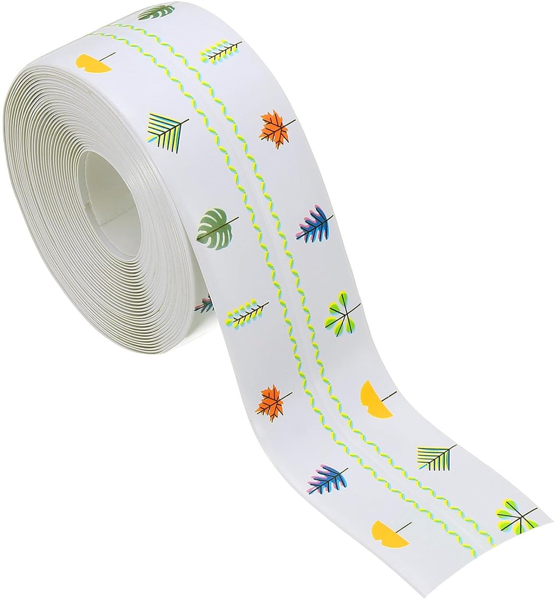Afdichtingstape, zelfklevend, pvc-toiletafdichtstrip, badafdichtstrip, plakband voor badkamer, keukenwerkblad, herfstbladeren (3,8 cm x 3,2 m)