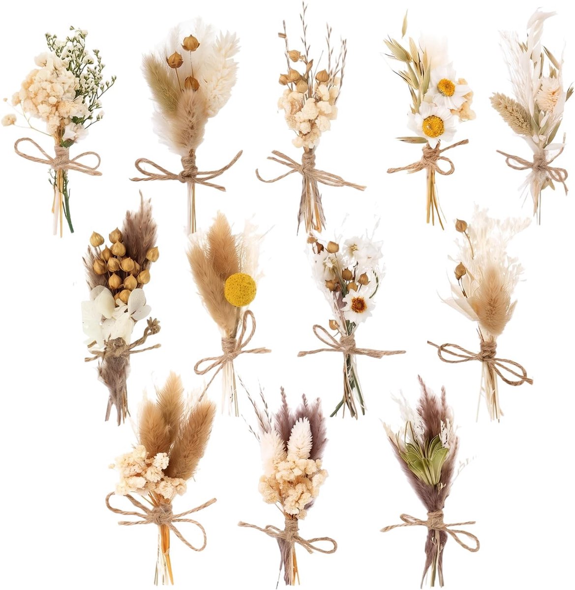 Gedroogde Bloemen Stijl Mini Decoratieve Takjes voor DIY Ambachten, Bruiloft en Huisdecoratie (Natuurlijk)