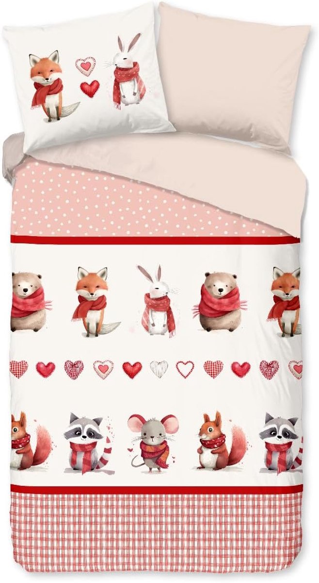Dekbedovertrek Katoen Flanel Timmy - red 140x200/220cm