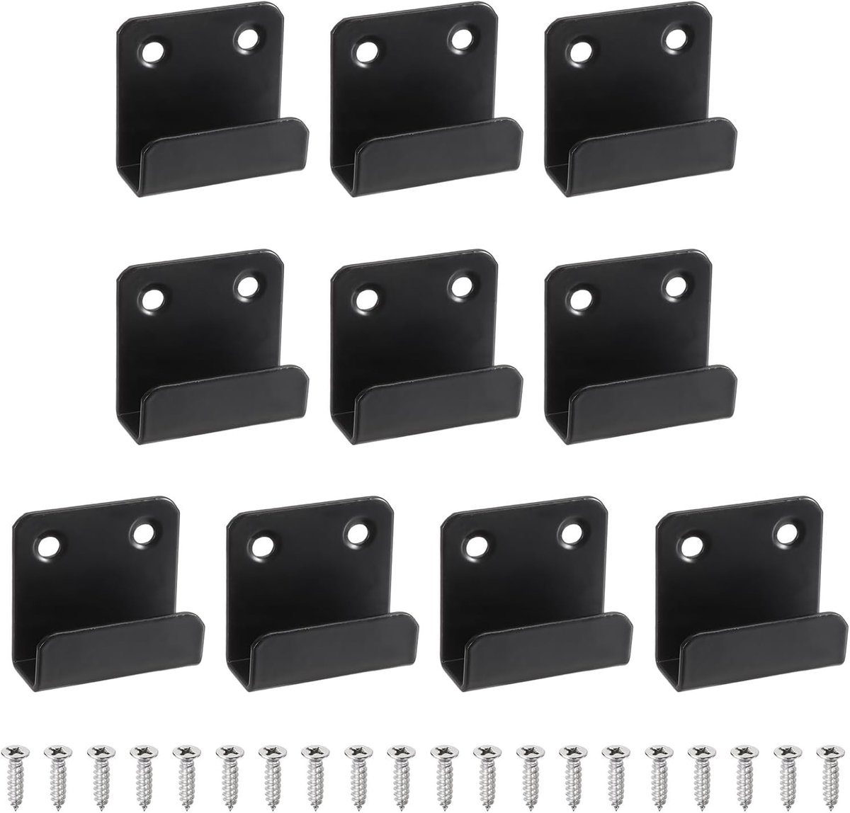 10 stuks haken voor tegels van roestvrij staal, robuuste wandhouder, haken voor tentoonstelling, haken voor spiegelframe, zwart, binnenbreedte 10 mm (3/8 inch)
