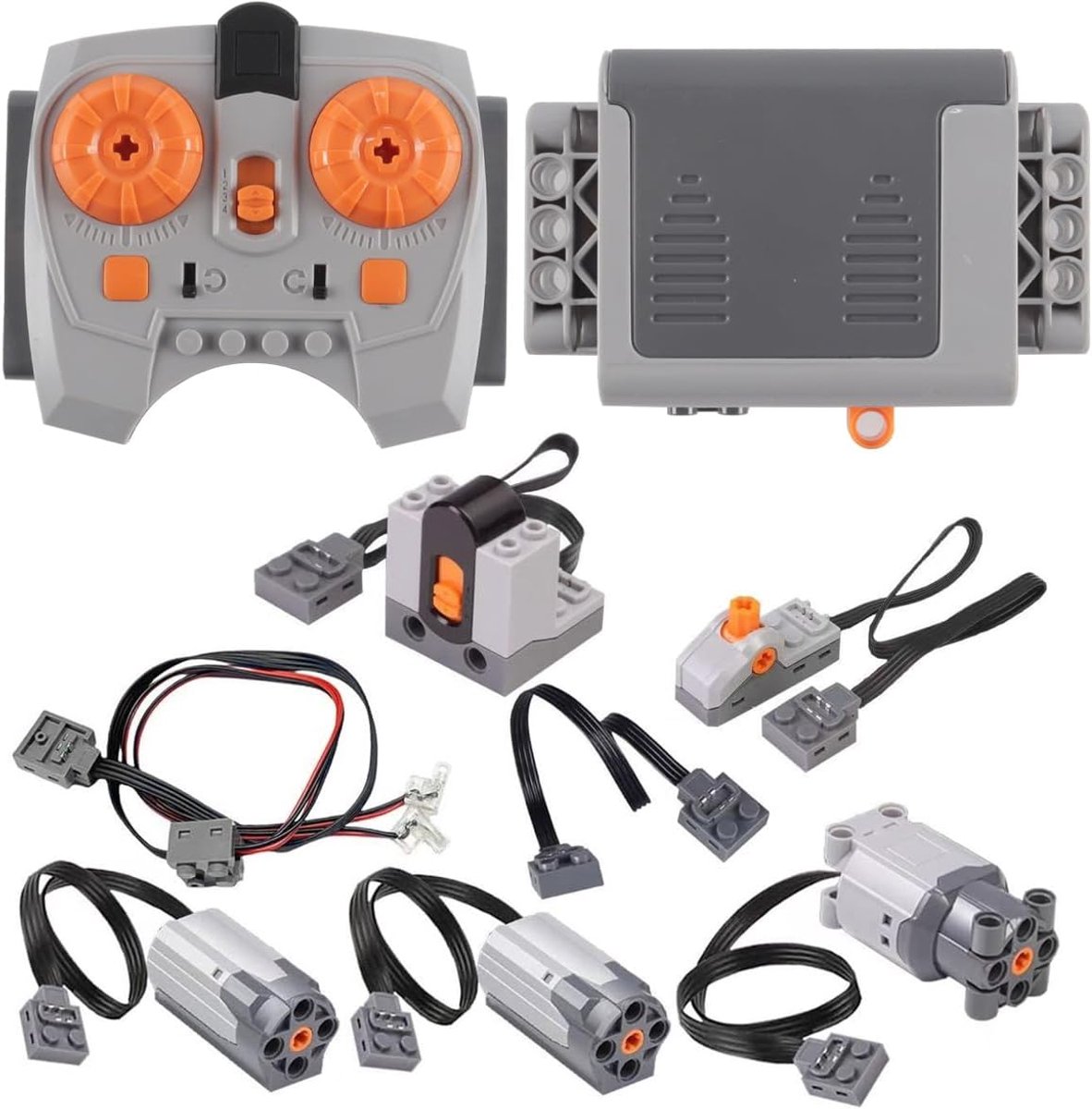 9-delige set met gemotoriseerde bouwstenen, Power Kit met 2L 2M 1 servomotoren, afstandsbediening en batterijdoos