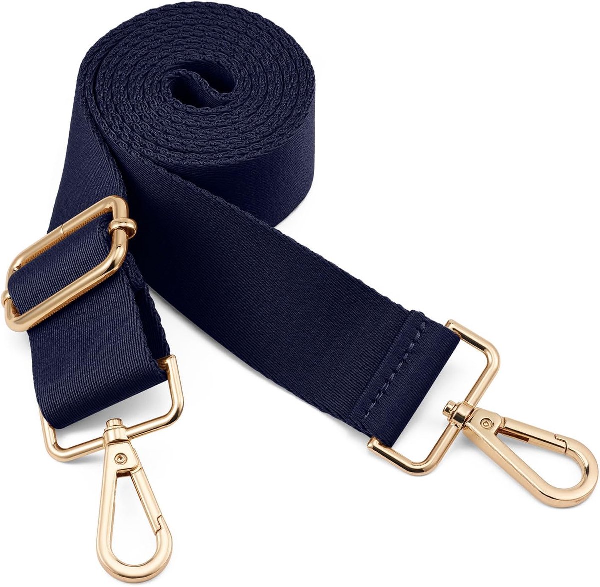 Schouderriem, verstelbaar, dik, zacht, universeel, antislip, comfort met draaibare metalen haken voor schoudertas/boodschappentas/reistas, Marineblauw