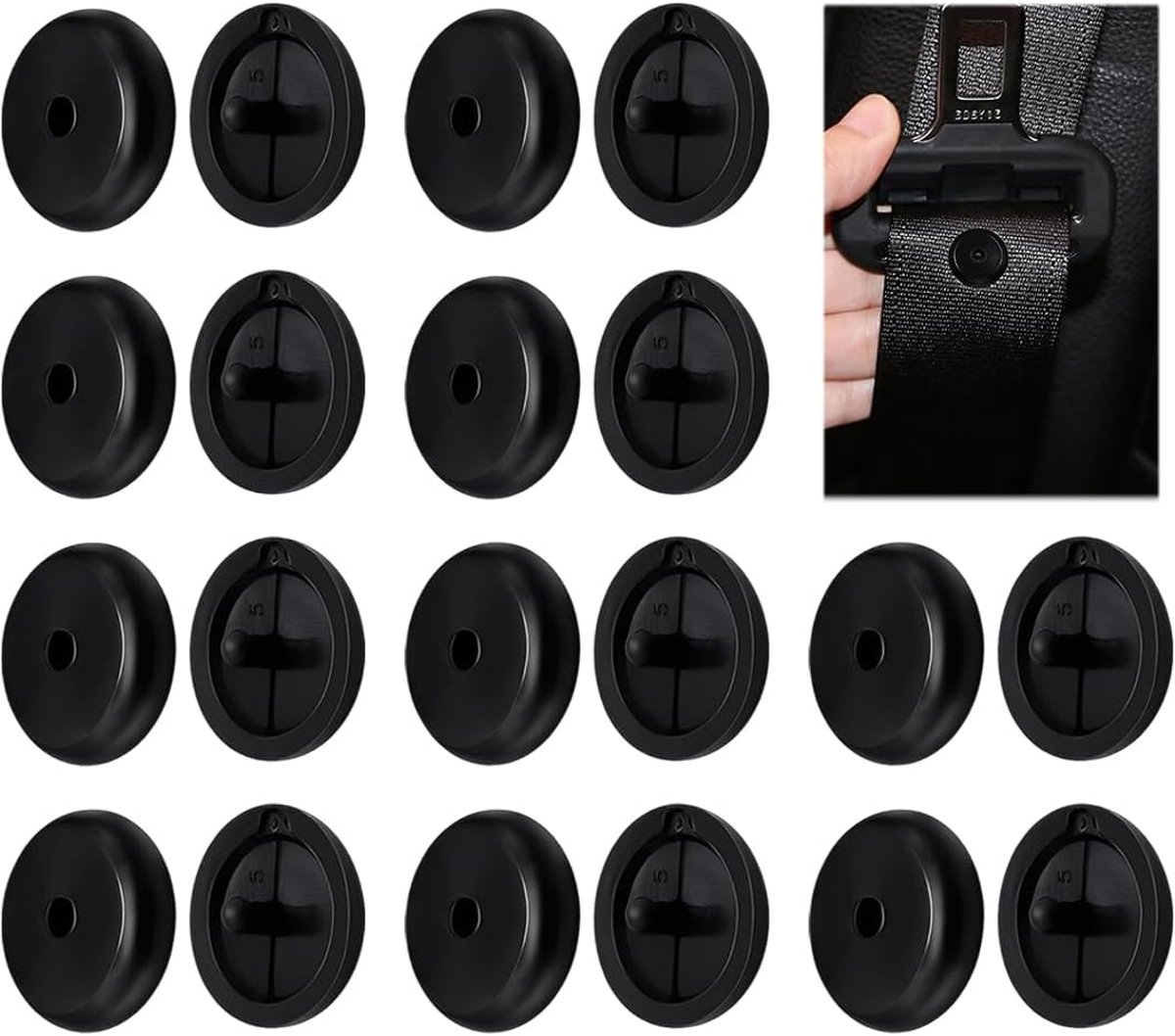 Veiligheidsgordelstoppers van kunststof, robuust en duurzaam veiligheidsgordelstopper, autogordelknop voor autogordels voor de meeste veiligheidsgordels in de auto
