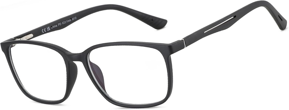 Blauw licht filter bril & leesbril heren vierkant frame lezer anti-glans sport computerbril