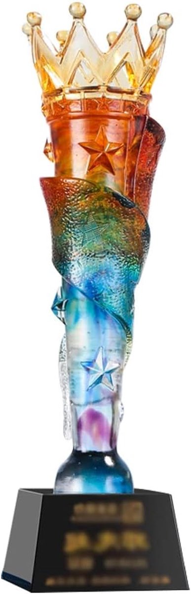 Kristallen Kroon Trofee - Awards Beker - Evenementen Prijzen - Gekleurd Emaille - 28x8 cm - Gekleurd