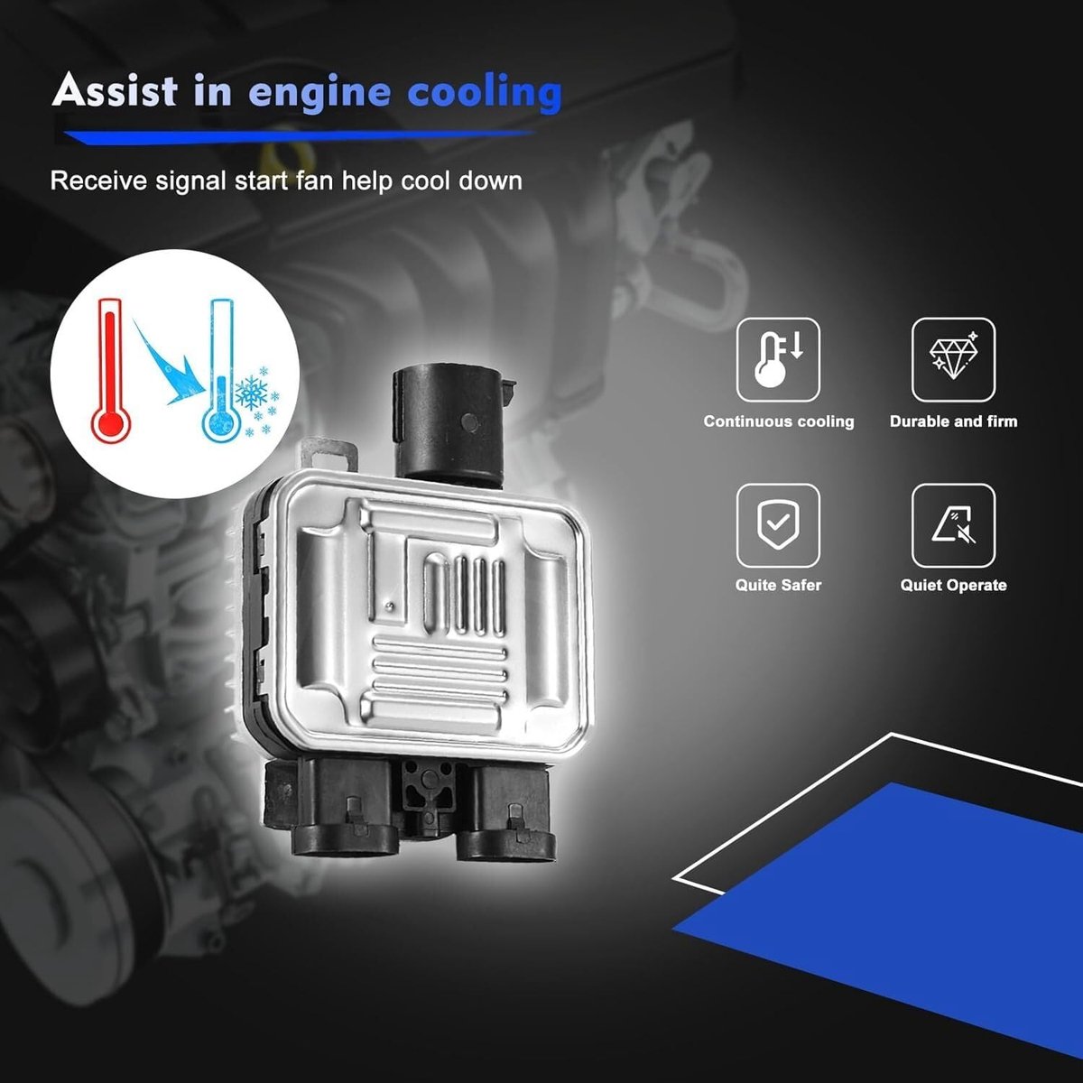 Radiator fan control module - vervangingsmodule - voor diverse modellen - optimale temperatuurregeling - ShopVlot