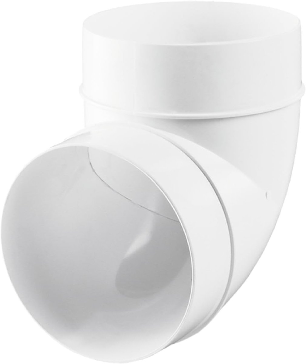 Ventilatiebocht 90 graden - kunststof - voor ronde buizen 100-150 mm - eenvoudig te monteren - ShopVlot