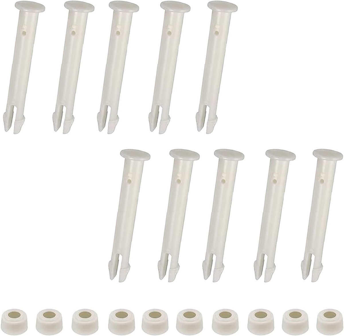 Plastic zwembad verbindingpinnen 6cm - set van 10 - met rubberen afdichtingen - verlengt levensduur zwembad - ShopVlot