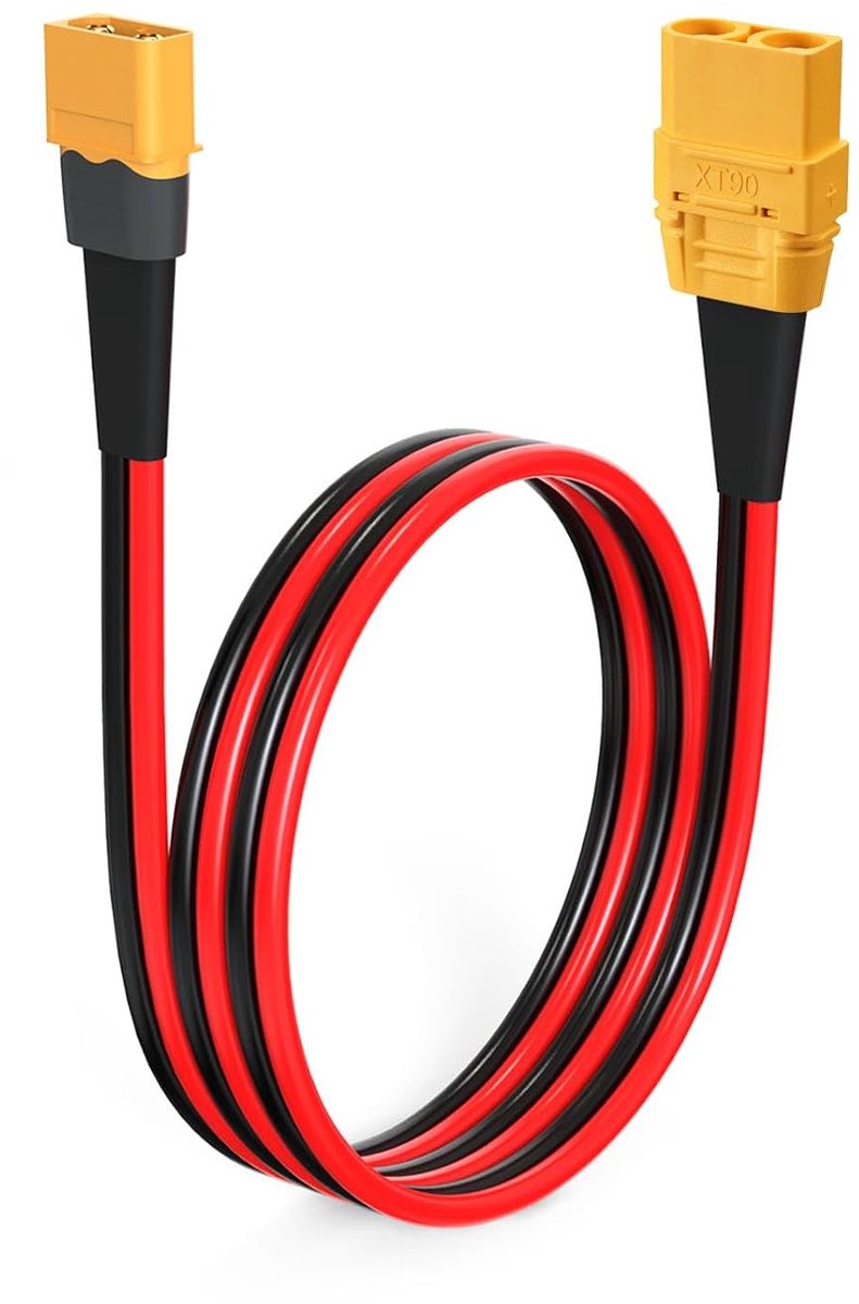 Oplaadkabel XT60 naar XT90 - 10AWG verlengkabel - 3 meter lengte - betrouwbare stroomvoorziening voor RC Lipo FPV drone - ShopVlot