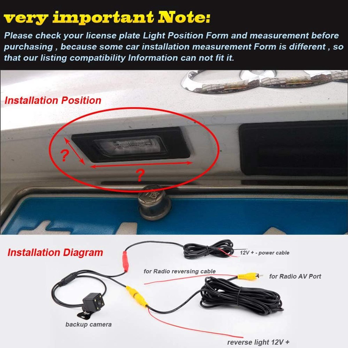 Achteruitkijkcamera HD - Vervangingscamera voor FIAT 500/Jeep Grand Cherokee - 170° kijkhoek - ShopVlot