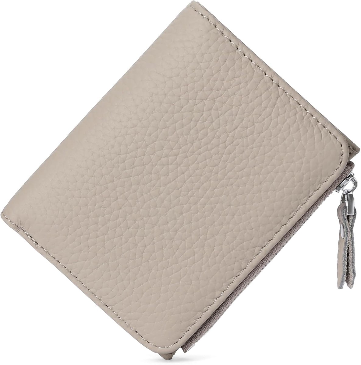 Dames kleine leren portemonnee - khaki - RFID bescherming - stijlvol en praktisch - ShopVlot