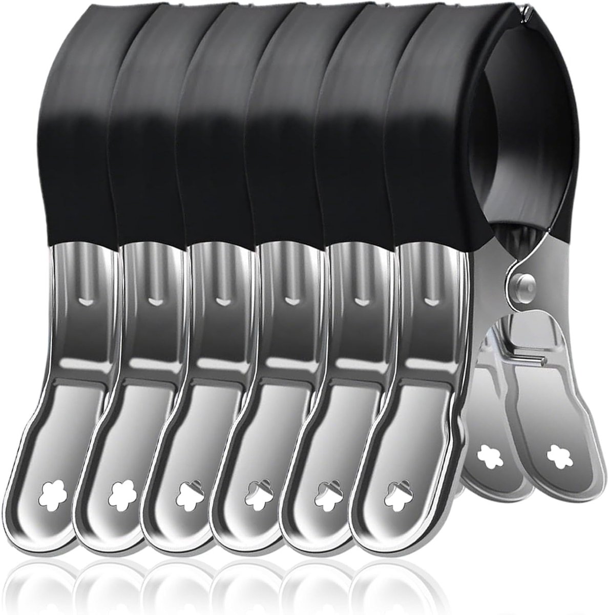 Towel clips 6 stuks - grote roestvrijstalen klemmen - ronde kop - duurzaam voor beddengoed - ShopVlot