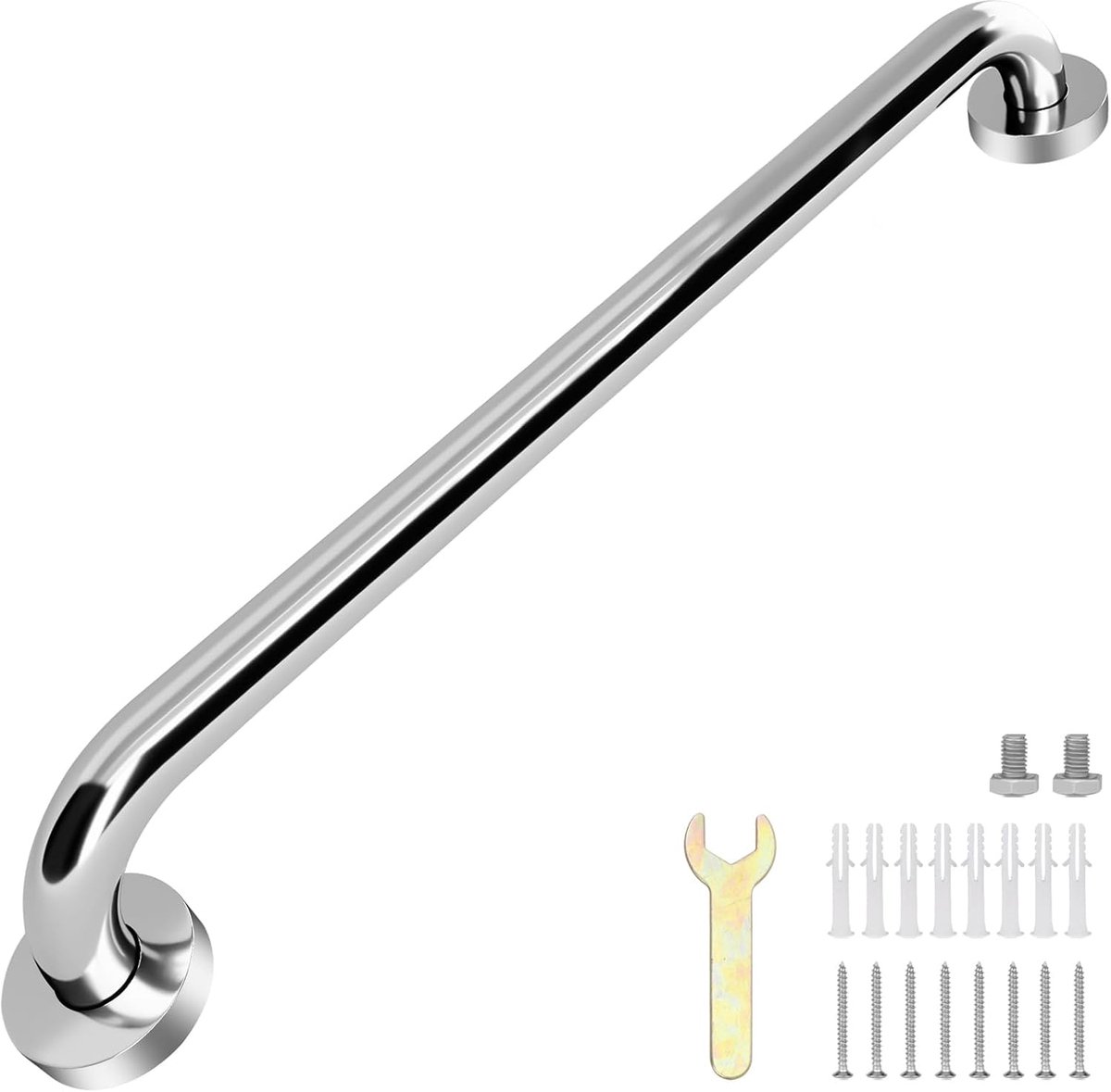 Badhandgreep 60cm - RVS Antislip - Voor Senioren en Gehandicapten - Extra Steun bij Douche of Bad - ShopVlot
