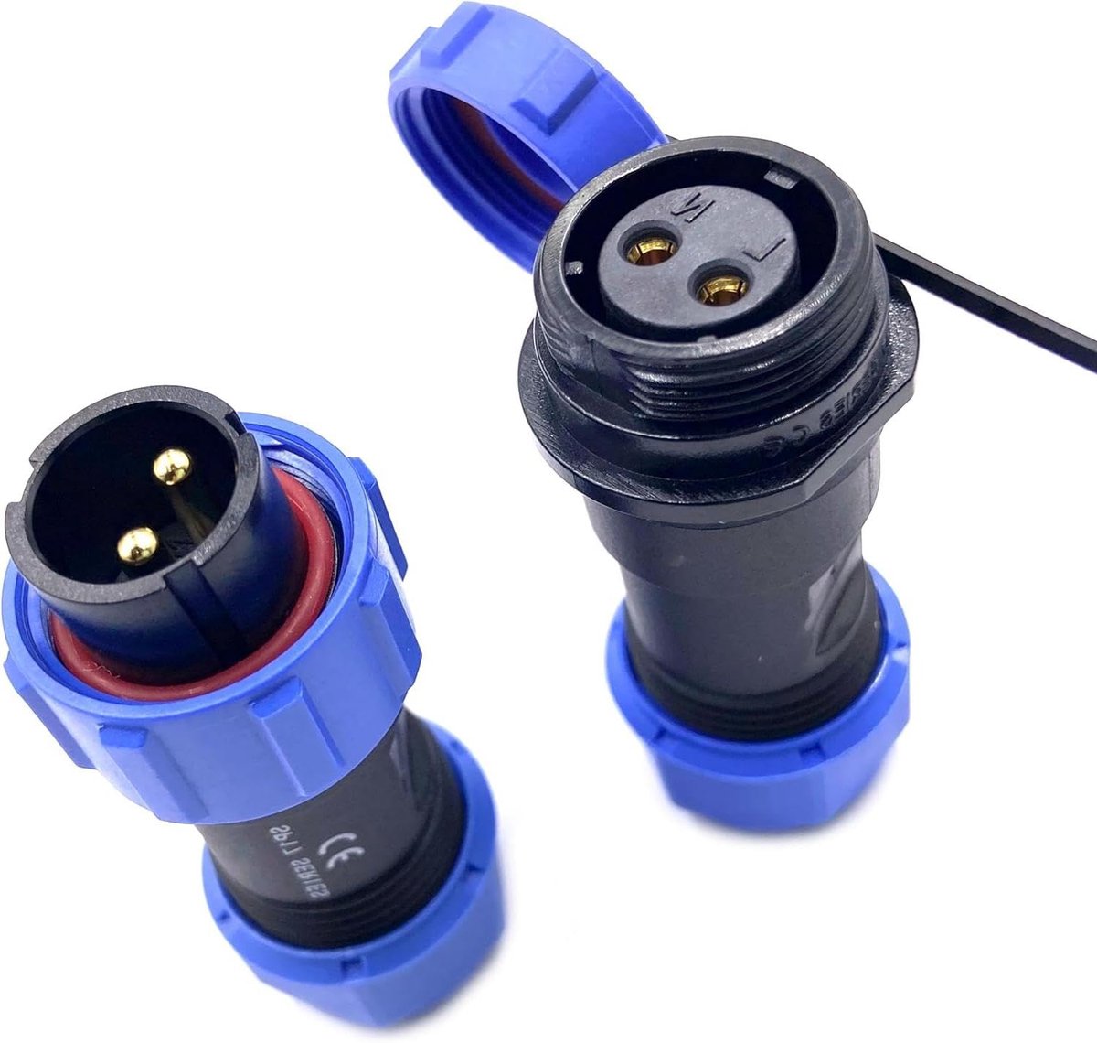 Aansluitstekker luchtvaartstekker SP17 2-polig - waterdicht - voor buitenverlichting - ShopVlot