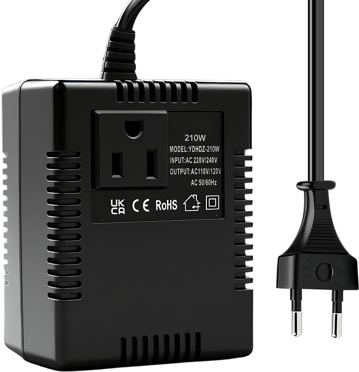Spanningsomvormer 220V naar 110V - 210W Transformer - EU Plug - Ideaal voor reisgebruik - ShopVlot