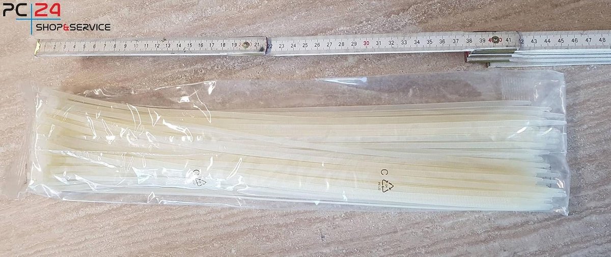 Kabelbinders 430mm - Premium kwaliteit - Natuurlijk wit/beige - Ideaal voor organisatie - ShopVlot