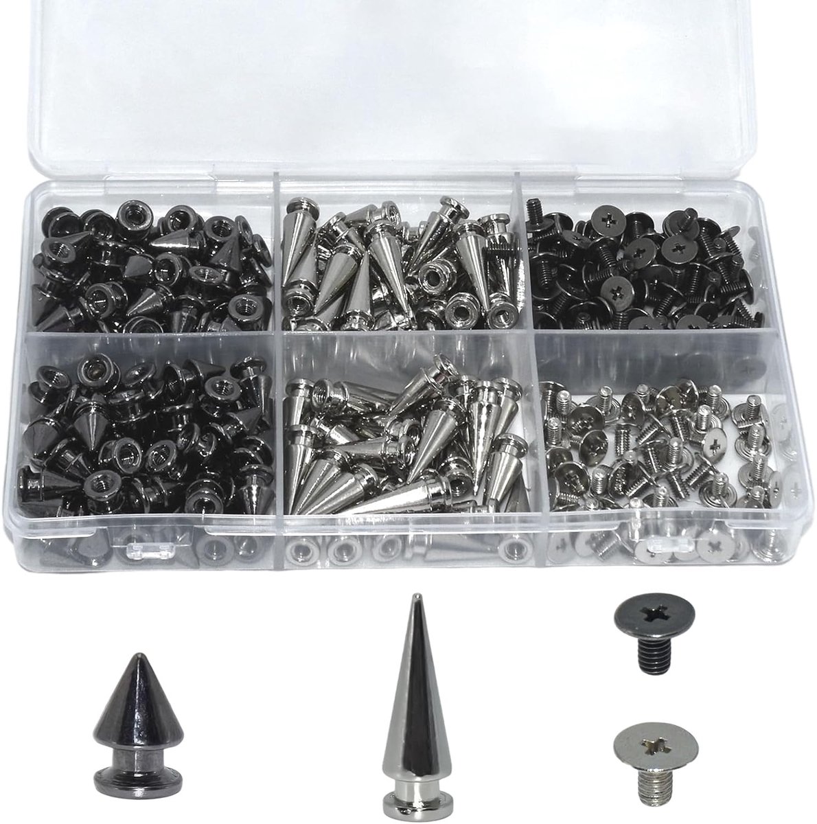 Punk Rivets Set 160 Stuks - 2 Maten Decoratieve Nieten - Roestvrij met Opslagdoos - Perfect voor Kleding en Accessoires - ShopVlot