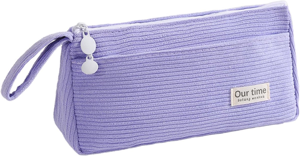 Pencil Case Grote Capaciteit - Katoen Corduroy - Duurzaam en Makkelijk Schoon Te Maken - Voor Studenten - ShopVlot