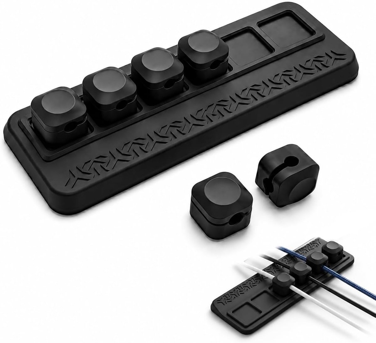 Kabelorganizer met zelfklevende clips - magnetisch - zwart - comfortabel kabelbeheer - ShopVlot