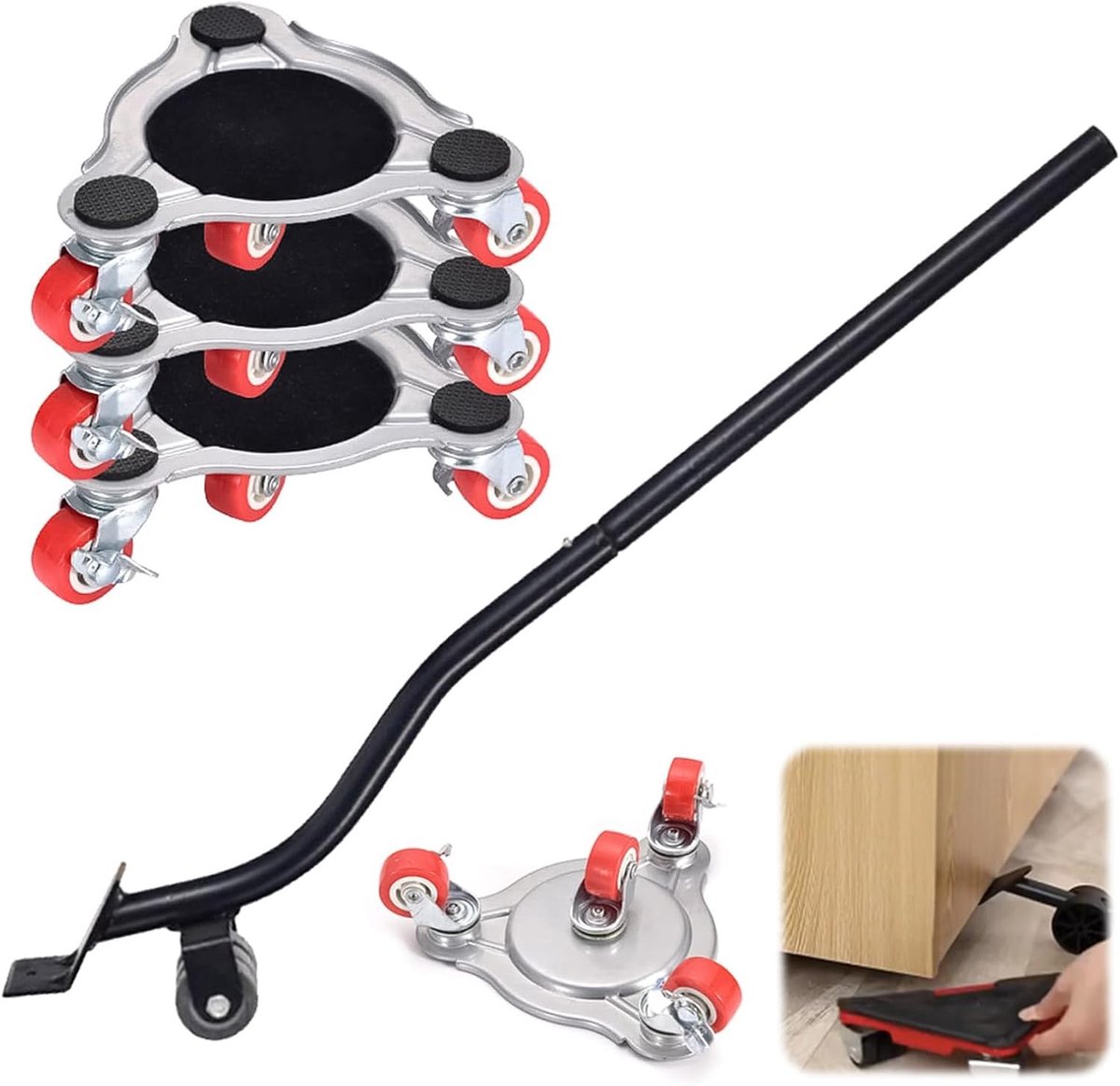 Meubels Transportwielen Set - 360 Graden Draaiend - Duurzame ABS Wielen met Voetrem - Gemakkelijk te gebruiken - ShopVlot
