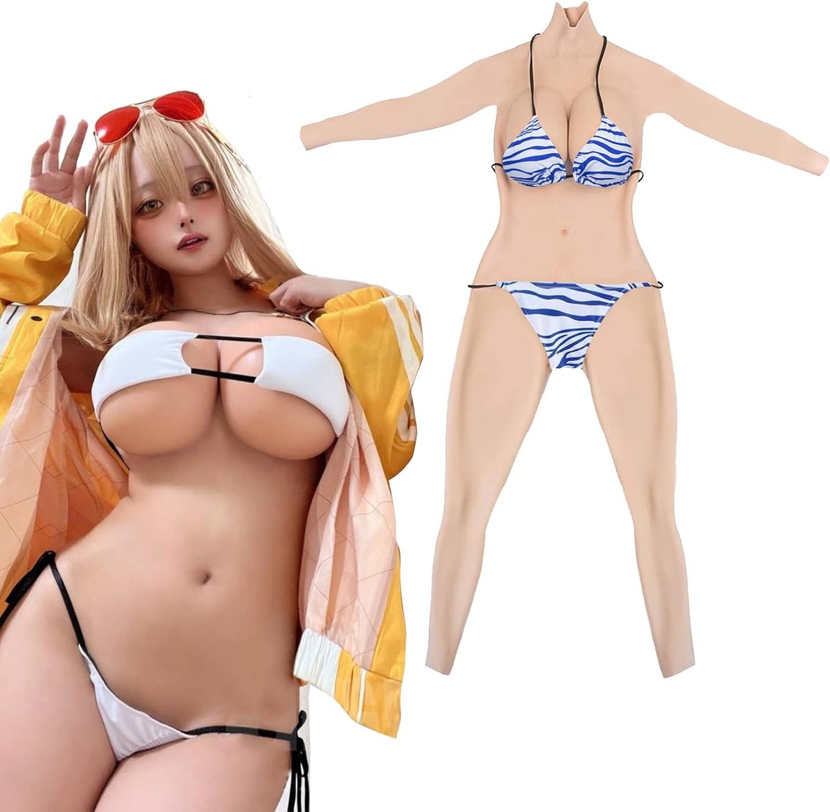 Bodysuit Silikon Brüste Realistisch Brustplatten D-G Cup für Dragqueen Crossdresser Transgender