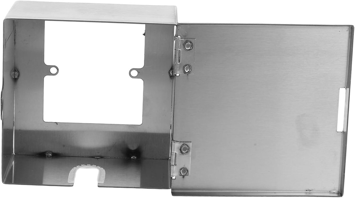 Roestvrijstalen elektrische kastafdekking voor buiten, afsluitbare veiligheidsdoos voor stopcontact, weerbestendige elektrische behuizing, 12,50 x 12,20 x 6,70 cm, wandmontage