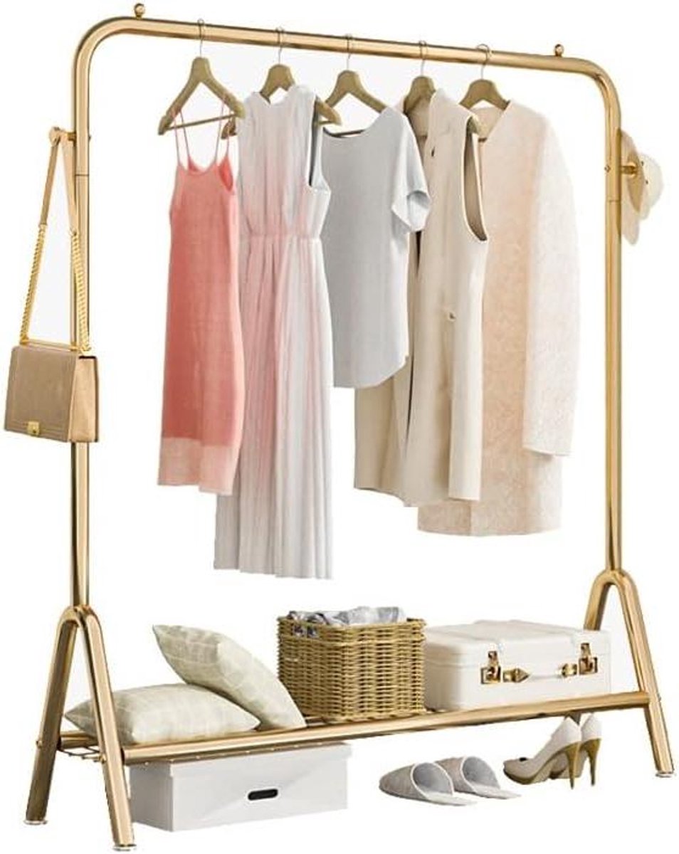 Kledinghanger Droogrek - Kapstok Hanger - Kleding Drogen - Roestvrij Staal - 120cm - Goud