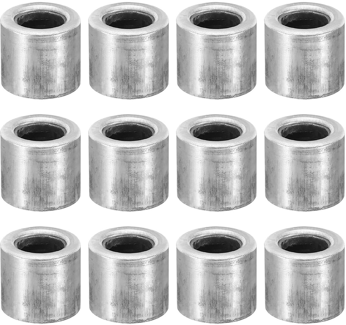 M6 stalen tussenstukken, 12 stuks metalen tussenstukken van koolstofstaal met een ID van 6 mm x een OD van 12 mm x een lengte van 11 mm, ronde stalen ruimterschroeven voor 1/4 inch of M6