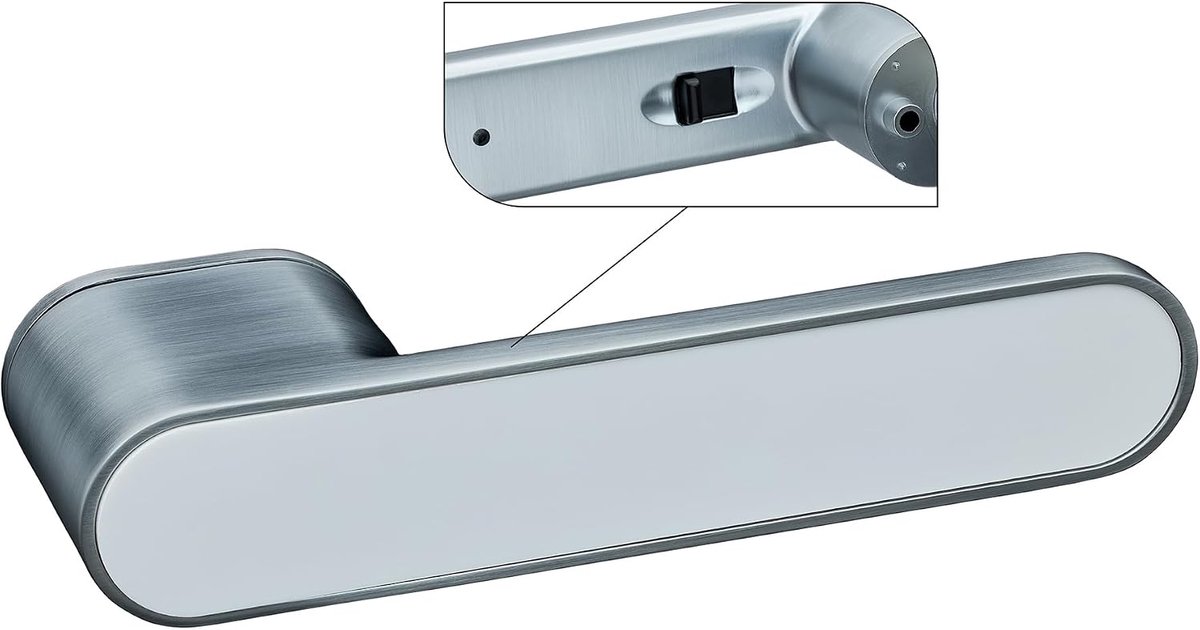 Deurklinkset chroom mat/wit, design deurklinken voor binnendeuren, deurbeslag zonder rozet, galvanisch veredeld, modern duurzaam (zonder slot)
