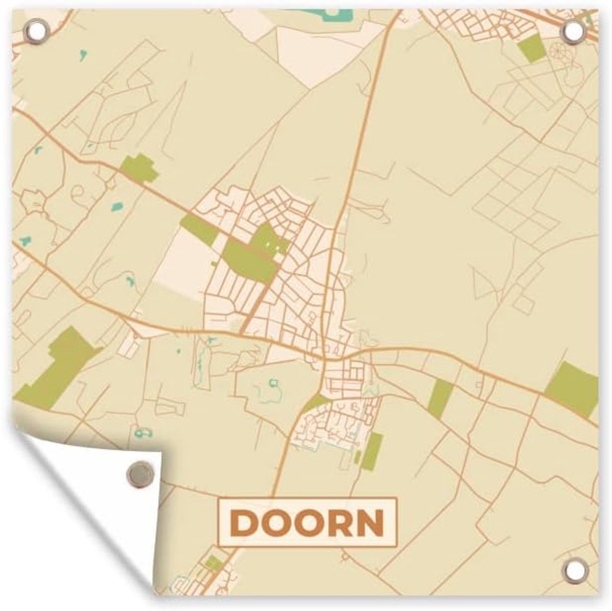 Tuinposter - 200x200 cm - Stadskaart - Doorn - Plattegrond - Kaart