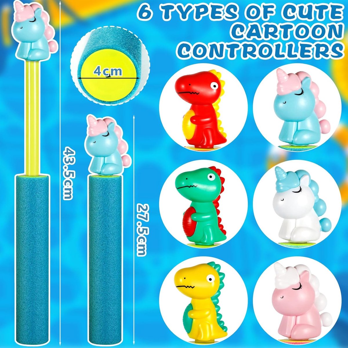 Waterpistolen voor kinderen, waterspuitpistolen, schuimrubberen waterspuitpistool voor kinderen, waterpistool met schattig dierenhandvat, waterspuitpistool voor zomer, zwembad